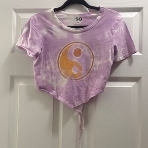 SO Women's Lavender and Gold Crop Top